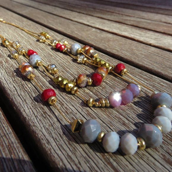 Purple Tiered Necklace - Picture 2 of 9